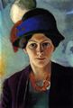 Macke, August: Portr�t der Frau des K�nstlers mit Hut