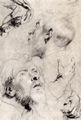 Rubens, Peter Paul: Studienblatt mit H�nden und zwei M�nnerk�pfen