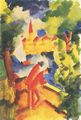 Macke, August: M�nner auf der Terasse am See