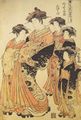 Isoda Koryusai: Kurtisanen auf dem Spaziergang