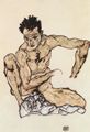 Schiele, Egon: Hockender m�nnlicher Akt (Selbstportr�t)