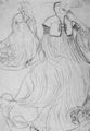 Klimt, Gustav: Zwei Studien einer sitzenden Dame im langen Kleid