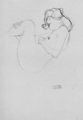 Klimt, Gustav: Weiblicher Akt mit angezogenen Schenkeln