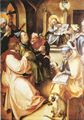 D�rer, Albrecht: Die sieben Schmerzen Mari�, Mitteltafel, Szene: der zw�lfj�hrige Jesus im Tempel