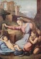 Raffael: Maria und Johannes der T�ufer beten das schlafende Christuskind an (Madonna mit der Krone)