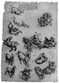 Leonardo da Vinci: Studienblatt, Drachenk�mpfe