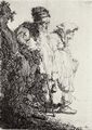Rembrandt Harmensz. van Rijn: Bettler und Bettlerin hinter einem Erdh�gel