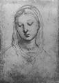Raffael: Entwurf f�r die Norton Simon-Madonna, Kopf eines M�dchens