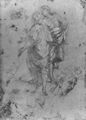Raffael: Schule von Athen, Studie, Herauf- und herabsteigender J�ngling und Medusa-Schild der Minerva