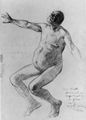 Corinth, Lovis: Studie eines nackten, r�ckw�rts fallenden Mannes