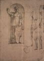 Raffael: Schule von Athen, Studie, Minerva, Nischenfigur der Rahmenarchitektur