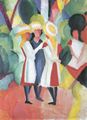 Macke, August: Drei M�dchen mit gelben Strohh�ten (I)