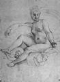 Raffael: Psyche-Loggia, Studie, Psyche auf Wolken