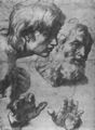 Raffael: Transfiguration, Studie, Kopf- und Handstudien zu den Aposteln