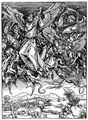 D�rer, Albrecht: Illustration zur »Apokalypse«, Szene: Michaels Kampf mit dem Drachen