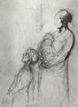 Daumier, Honor�: Bettlerin und zwei Kinder