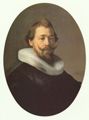 Rembrandt Harmensz. van Rijn: Portr�t eines Mannes mit M�hlsteinkragen und Spitzbart, Oval