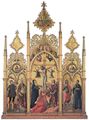 Alunno, Niccol�: Die Kreuzigung zwischen den Hl. Venanzius, Petrus, Johannes der T�ufer und Porphyrius (�Triptychon von Camerino�)