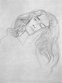 Klimt, Gustav: Geneigter weiblicher Kopf mit gel�stem Haar