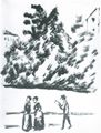 Macke, August: Leute an der Gartenmauer