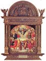 D�rer, Albrecht: Landauer Altar, innen, Szene: Anbetung der Dreifaltigkeit durch die Civitas Dei