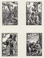 Altdorfer, Albrecht: Illustrationen f�r ein Andachtsbuch, Blatt_2932, Aufrichtung des Kreuzes, Christus am Kreuze, Kreuzabnahme, Beweinung Christi