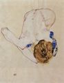 Schiele, Egon: Nach vorn gebeugter weiblicher Akt
