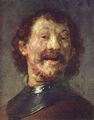 Rembrandt Harmensz. van Rijn: B�ste eines lachenden Mannes in Halsberge
