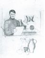 Macke, August: Selbstbildnis, darunter Stillleben