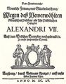 Aperger, Andreas: Nachricht von der Wahl des Papstes Alexander VII