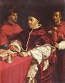 Raffael: Portr�t des Papstes Leo X. mit den Kardin�len Giulio de' Medici und Luigi de' Rossi