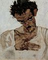 Schiele, Egon: Selbstportr�t mit gesenktem Kopf