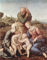 Raffael: Sacra Familia Canigiani, Szene: Die Heilige Familie mit Hl. Elisabeth und Hl. Johannes dem T�ufer