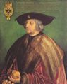 D�rer, Albrecht: Portr�t des Kaisers Maximilians I. vor gr�nem Grund