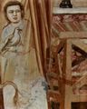 Giotto di Bondone: Fresken in der Arenakapelle in Padua, Szene: Die Vertreibung der H�ndler aus dem Tempel, Detail: Passionssymbole