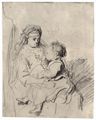 Rembrandt Harmensz. van Rijn: Kinderfrau und essendes Kind