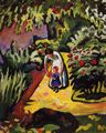 Macke, August: Im Garten: Elisabeth und Walterchen mit Wolf