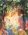 Macke, August: Badende M�dchen mit Stadt im Hintergrund