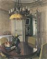 Vallotton, F�lix: Interieur: Esszimmertisch mit Blumenstrau�