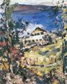 Corinth, Lovis: Walchensee, Landhaus mit W�scheplatz