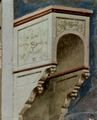 Giotto di Bondone: Fresken in der Arenakapelle in Padua, Szene: Die Vertreibung der H�ndler aus dem Tempel, Detail: Architektur