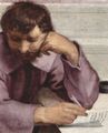 Raffael: Stanza della Segnatura im Vatikan f�r Papst Julius II., Wandfresko: Die Schule von Athen, Detail: Heraklit
