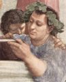 Raffael: Stanza della Segnatura im Vatikan f�r Papst Julius II., Wandfresko: Die Schule von Athen, Detail: Epikur