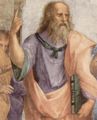Raffael: Stanza della Segnatura im Vatikan f�r Papst Julius II., Wandfresko: Die Schule von Athen, Detail: Platon