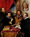 Rubens, Peter Paul: Vier Philosophen, Szene von links: Rubens, sein Bruder Philipp, der Gelehrte Lipsius und dessen Sch�ler Jan van der Wouwere