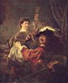 Rembrandt Harmensz. van Rijn: Selbstportr�t des K�nstlers mit seiner jungen Frau Saskia