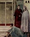 Giotto di Bondone: Fresken in der Kirche San Francesco in Assisi, Szene: B�rger von Assisi breitet seinen Mantel vor dem Hl. Franziskus aus, Detail