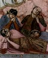 Giotto di Bondone: Fresken in der Arenakapelle in Padua, Szene: Noli me tangere, Detail: Schlafende W�chter