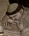 Giotto di Bondone: Fresken in der Bardi-Kapelle, Kirche Santa Croce in Florenz, Szene: Die Best�tigung der Wundmale Christi, Detail