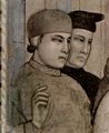 Giotto di Bondone: Fresken in der Bardi-Kapelle, Kirche Santa Croce in Florenz, Szene: Die Best�tigung der Wundmale Christi, Detail